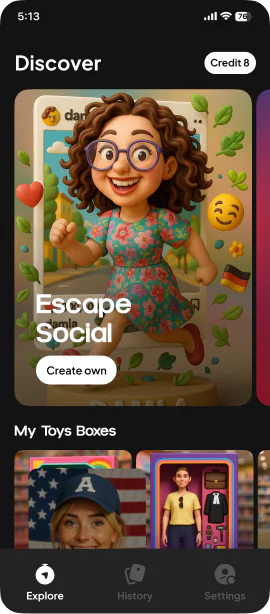 AI Avatar home screen